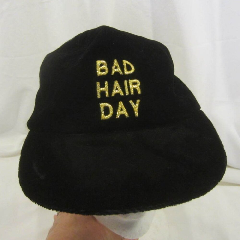 TWO GIRLS NYC black velvet BAD HAIR DAY cap Hat